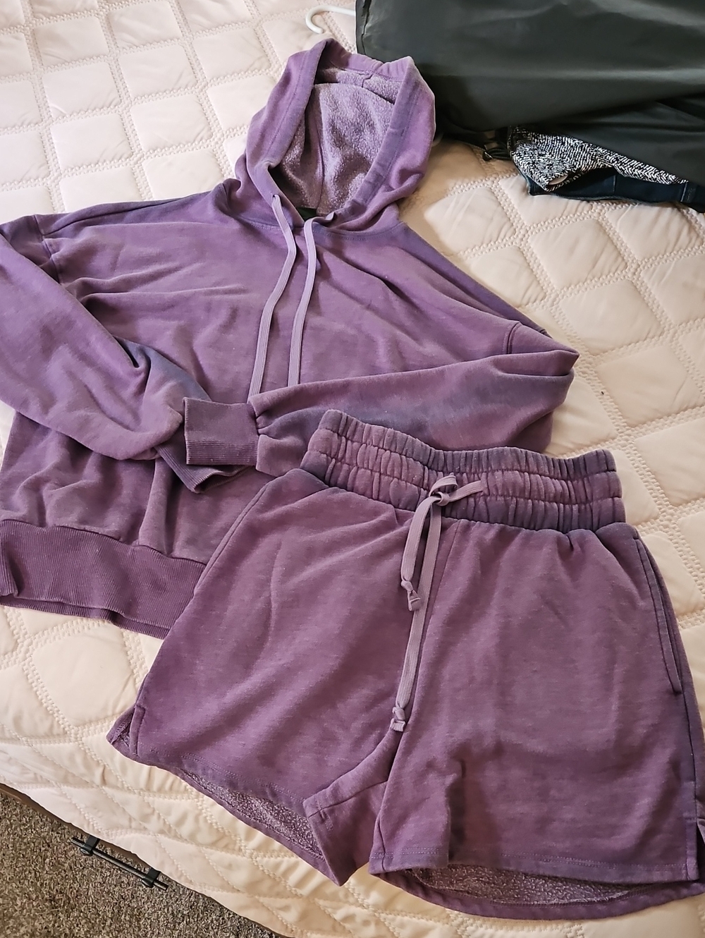 Wild Fable Women's Plush Hoodie & Lounge Short Set - Purple